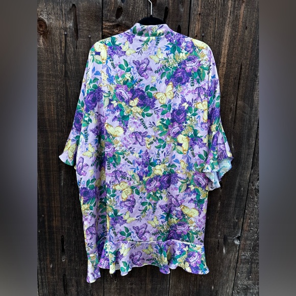 NWOT Victoria’s Secret Purple & Yellow Floral Bathrobe Lingerie - Picture 7 of 11